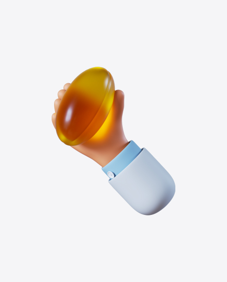 Doctor Hand Holding Yellow Pill PNG