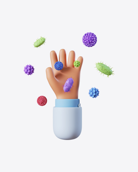 Doctor Hand with Bacteria PNG