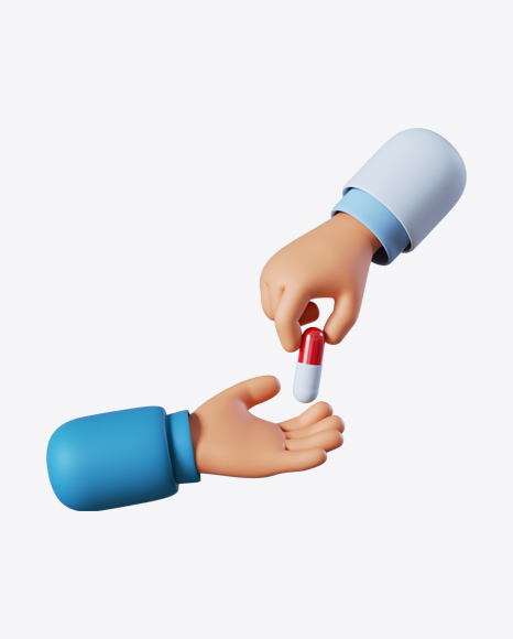 Doctor Hand Holding Red Pill PNG
