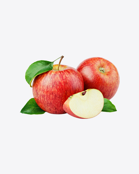 Red Apples with Leaves PNG