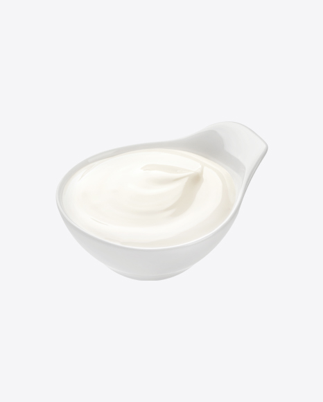 Sour Cream in White Bowl PNG