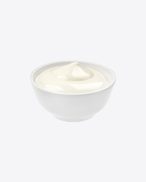 Sour Cream in White Bowl PNG