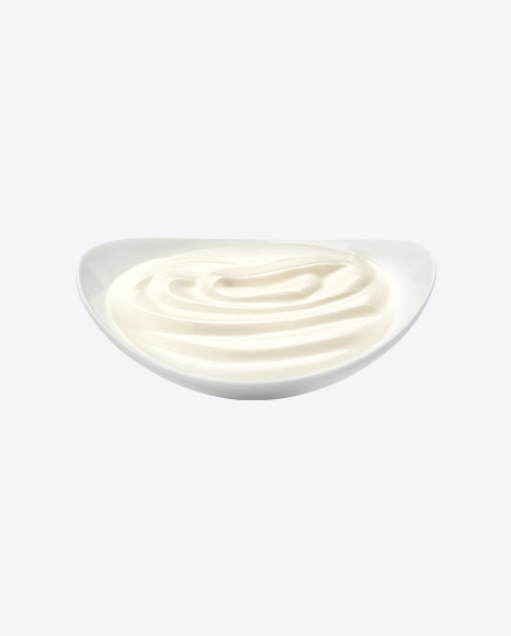 Sour Cream in White Bowl PNG