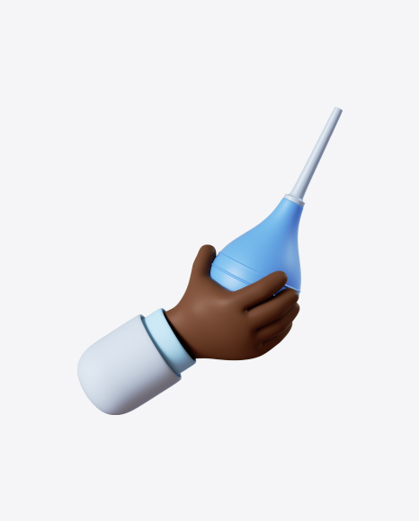 Doctor Hand with Blue Enema PNG