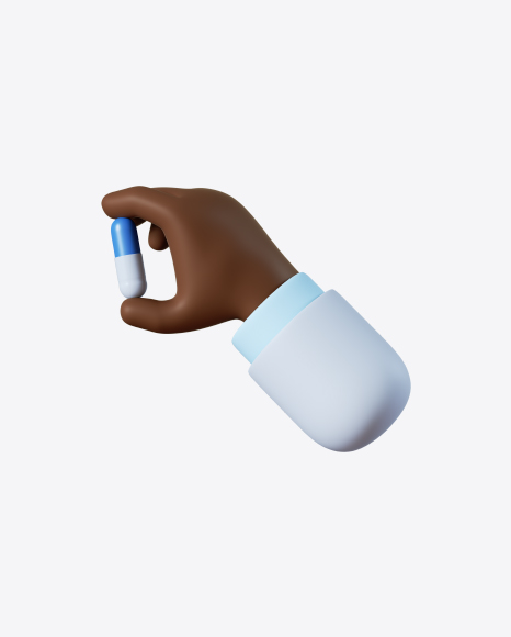 Doctor Hand Holding Blue Pill PNG