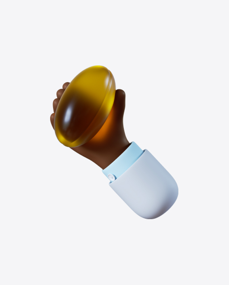 Doctor Hand Holding Yellow Pill PNG