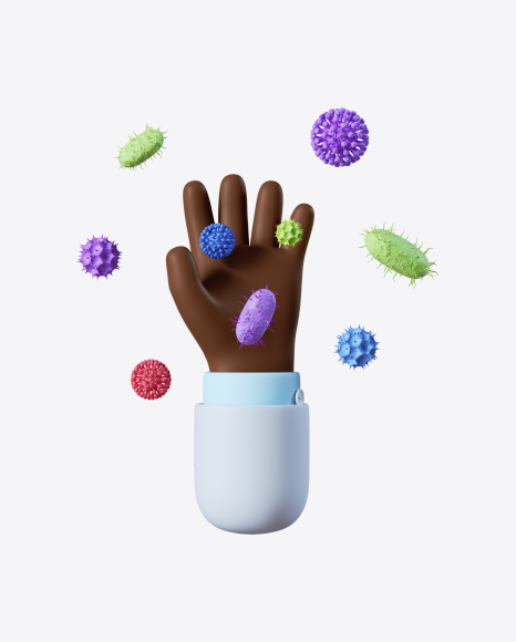 Doctor Hand with Bacteria PNG