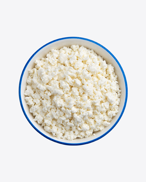 Cottage Cheese in Ceramic Bowl PNG
