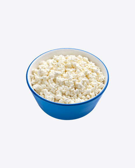 Cottage Cheese in Ceramic Bowl PNG