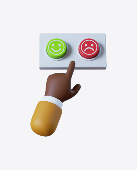 Cartoon Hand with Two Buttons PNG