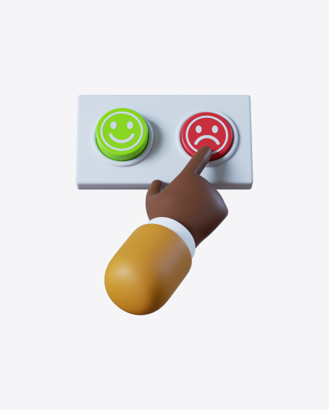 Cartoon Hand Pressing Red Button PNG