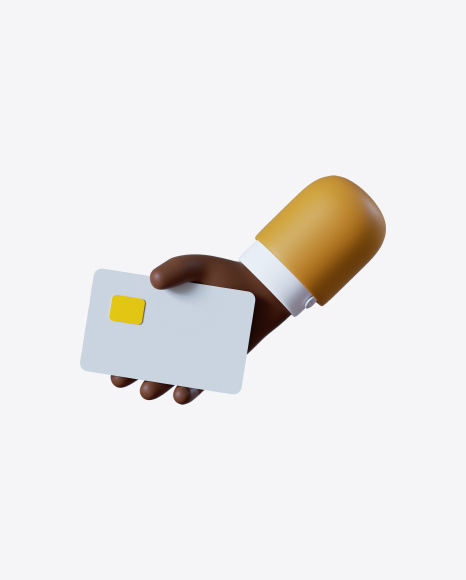 Cartoon Hand Holding Credit Card PNG