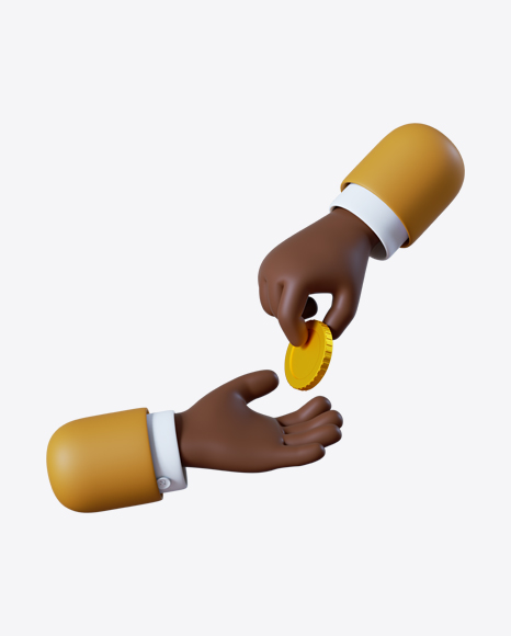 Cartoon Hand Giving Coin PNG