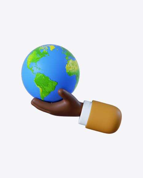 Cartoon Hand Holding Globe PNG