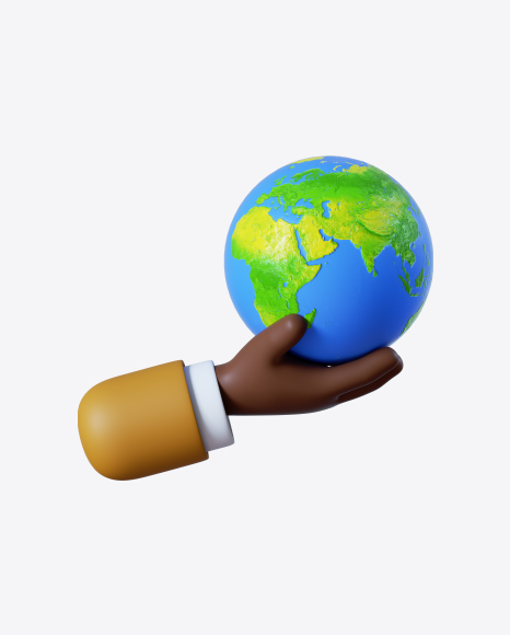 Cartoon Hand Holding Globe PNG