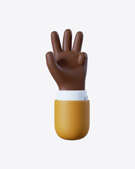 Cartoon Hand Three Fingers Gesture PNG
