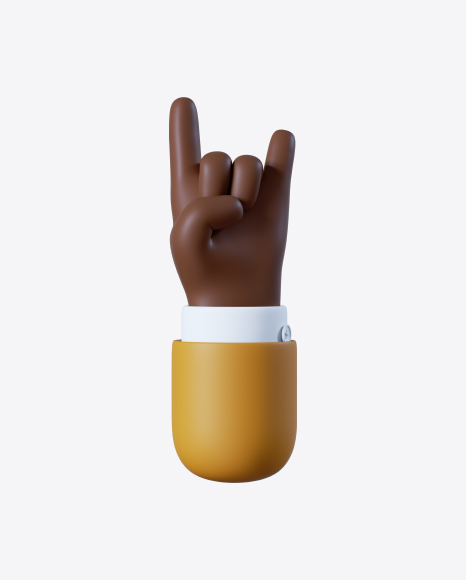 Cartoon Hand Rock Gesture PNG