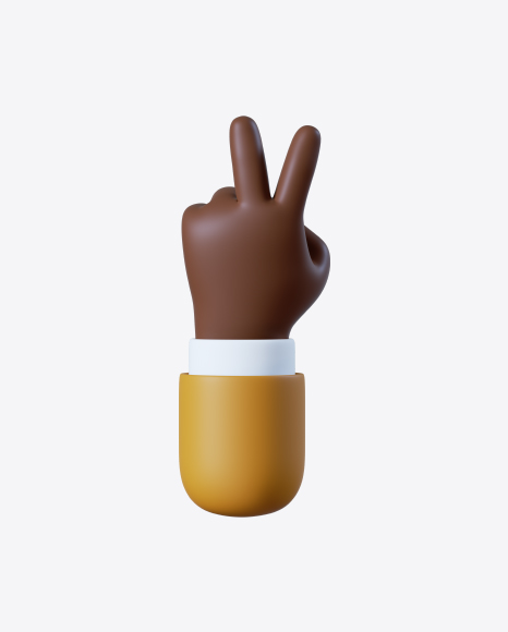 Cartoon Hand Victory Gesture PNG