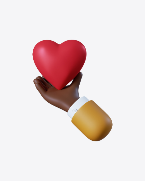 Cartoon Hand with Heart PNG