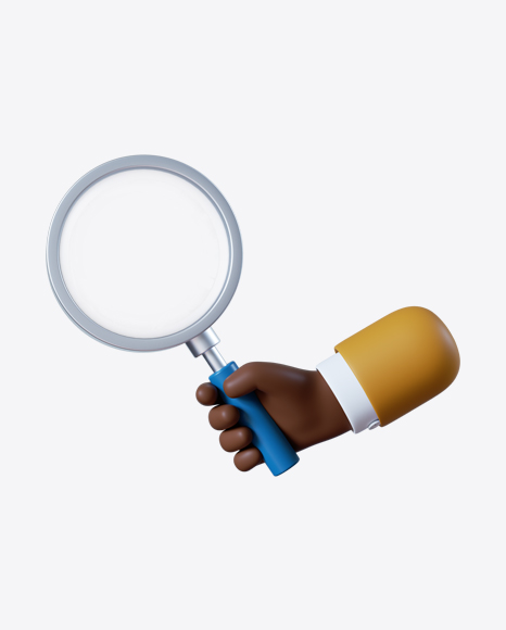Cartoon Hand Holding Magnifier PNG