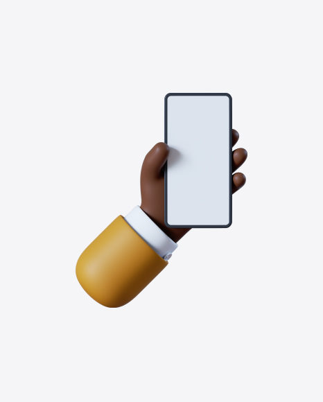 Cartoon Hand with Smartphone PNG