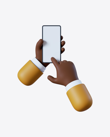Cartoon Hands with Smartphone PNG