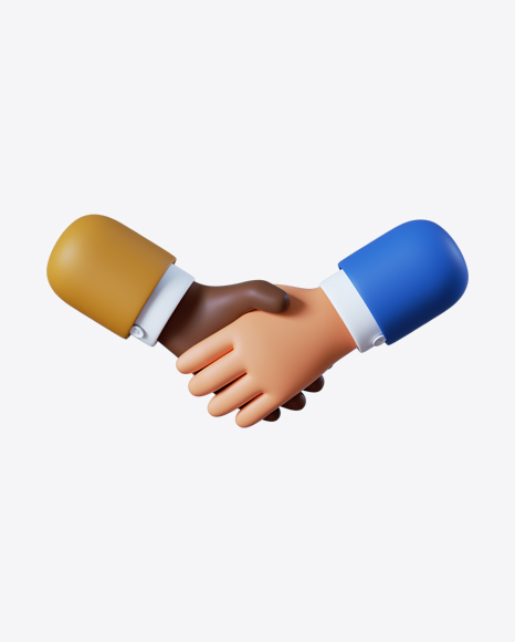 Cartoon Handshake Gesture PNG