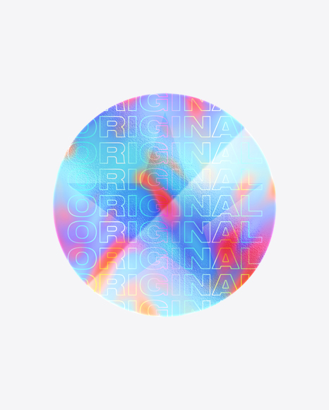 Round Holographic Sticker PNG