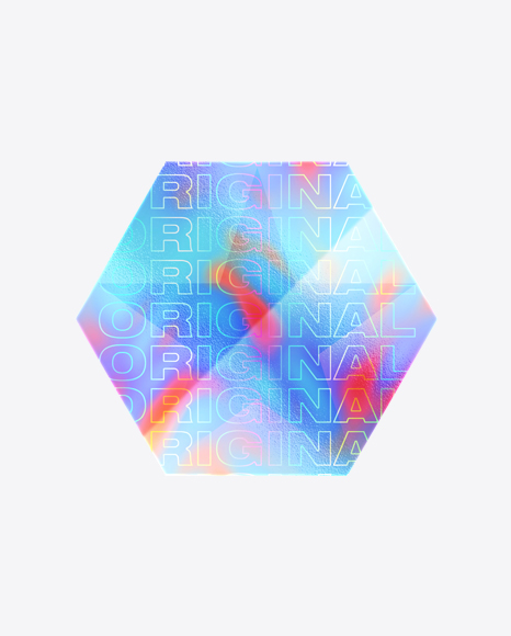 Hexagonal Holographic Sticker PNG