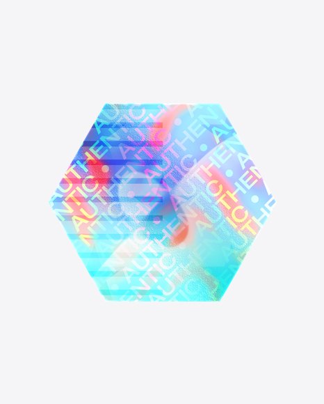 Hexagonal Holographic Sticker PNG