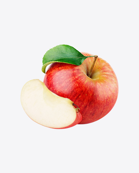 Red Apple with Slice PNG