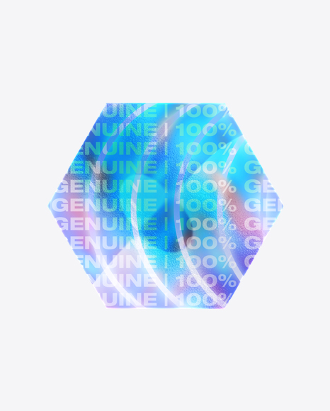 Hexagonal Holographic Sticker PNG