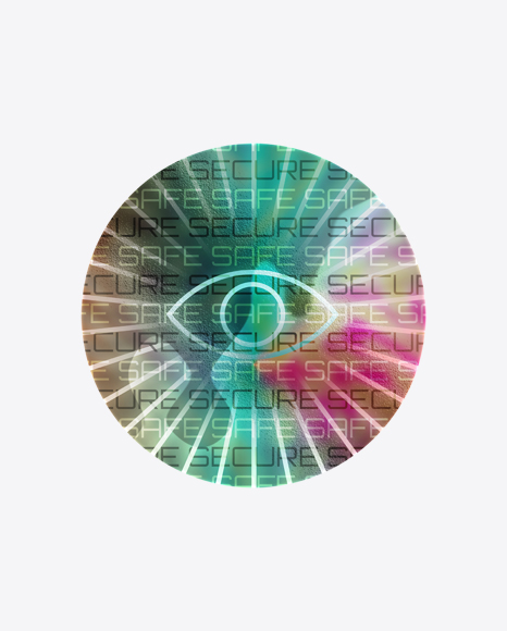 Round Holographic Sticker PNG