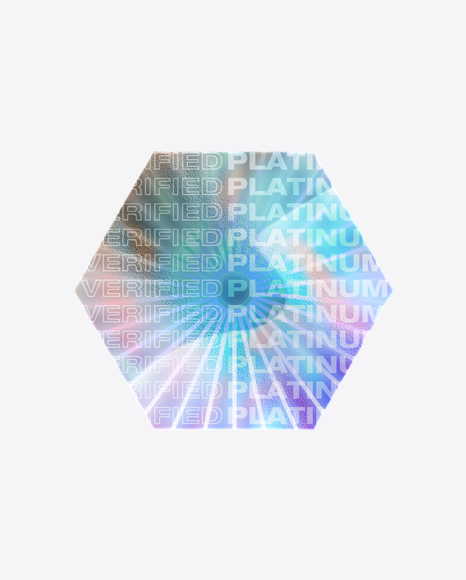 Hexagonal Holographic Sticker PNG