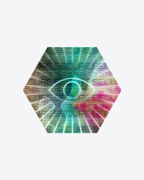 Hexagonal Holographic Sticker PNG
