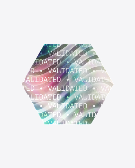 Hexagonal Holographic Sticker PNG