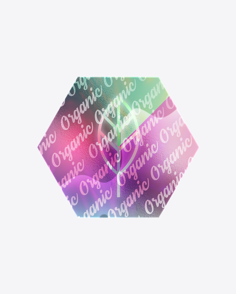 Hexagonal Holographic Sticker PNG