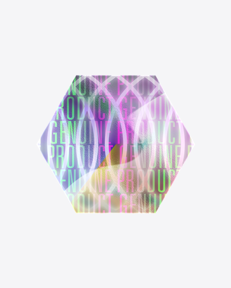 Hexagonal Holographic Sticker PNG