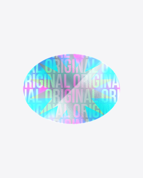 Oval Holographic Sticker PNG