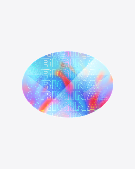 Oval Holographic Sticker PNG