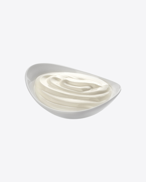 Sour Cream in White Bowl PNG
