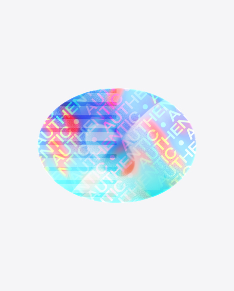 Oval Holographic Sticker PNG