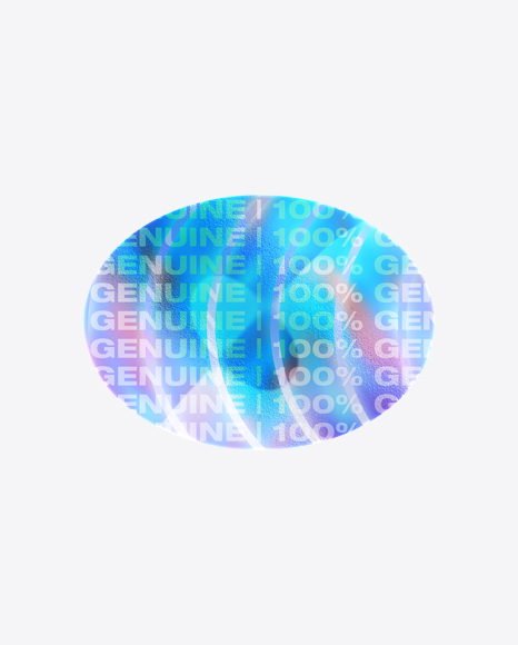 Oval Holographic Sticker PNG