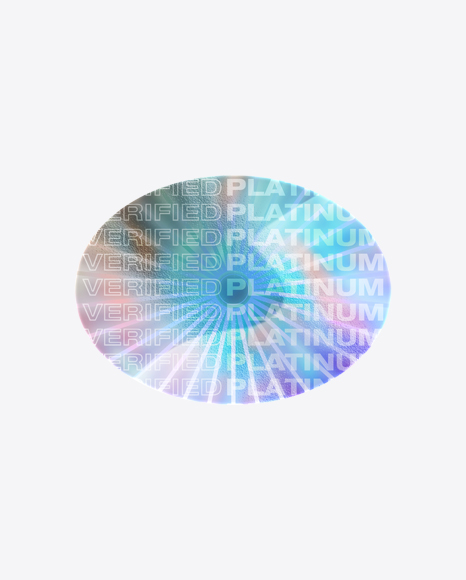 Oval Holographic Sticker PNG