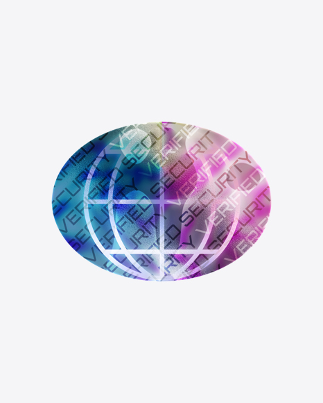 Oval Holographic Sticker PNG