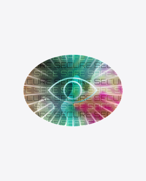 Oval Holographic Sticker PNG