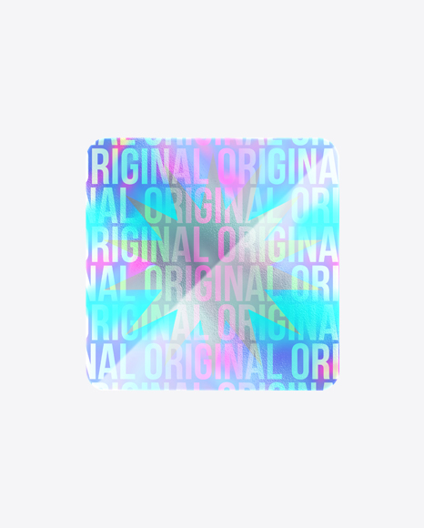 Square Holographic Sticker PNG