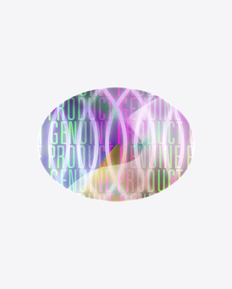 Oval Holographic Sticker PNG