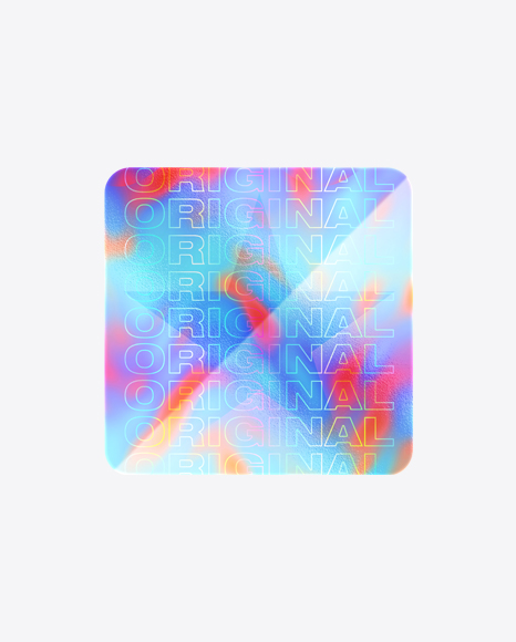 Square Holographic Sticker PNG