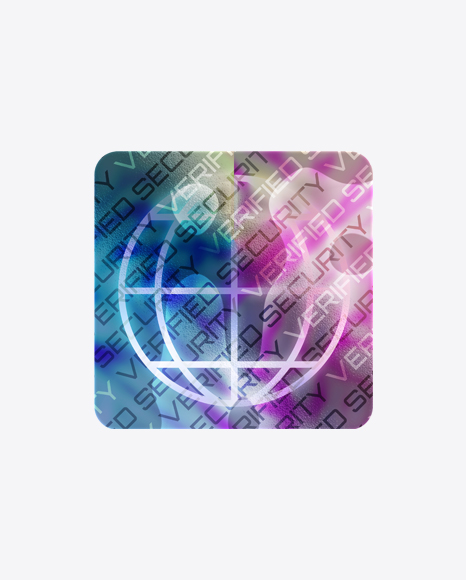 Square Holographic Sticker PNG